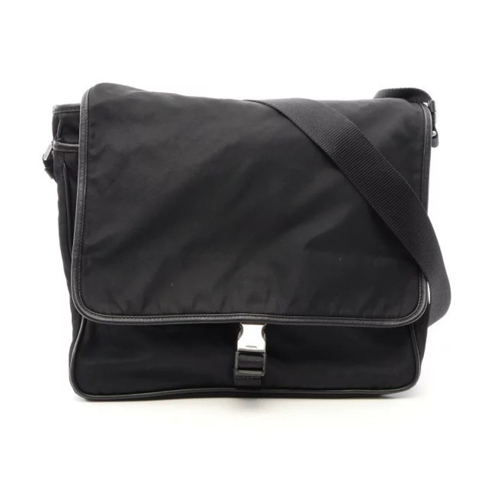 Prada Saffiano Leather Shoulder Bag Black